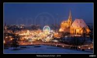 Erfurter Weihnachtsmarkt in der Abenddämmerung