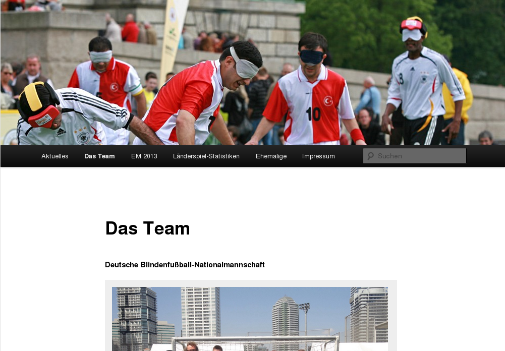 Screenshot von der Website des Nationalteams