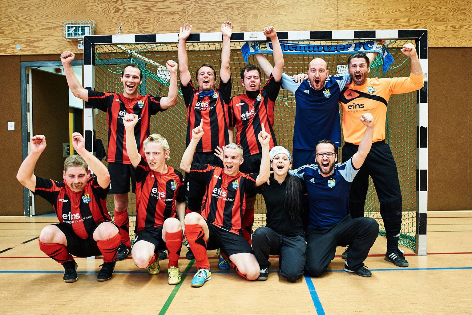 Das jubelnde Team aus Chemnitz (Foto: Stefan Groenveld)